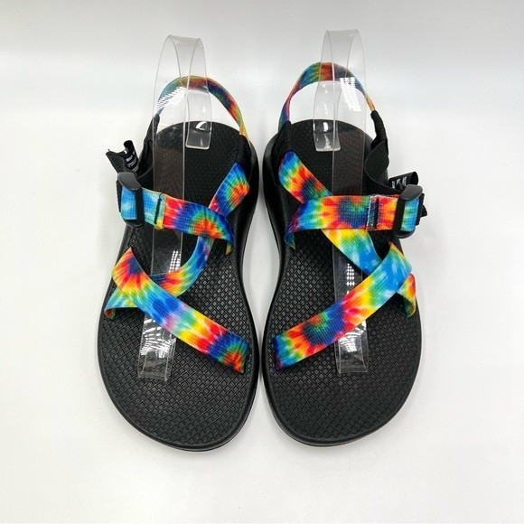 6W 6 W WIDE Chaco Women's JCH108946W Rainbow Multicolor Tie Dye Black Sandals - Picture 3 of 13